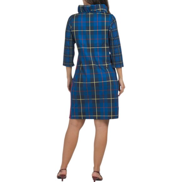 GRETCHEN SCOTT Three-quarter Sleeve Plaid Mini Dress - Picture 2 of 2